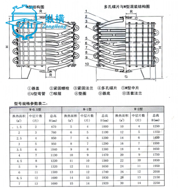 江西搪瓷片式冷凝器参数表